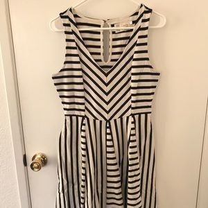 Striped Fit & Flare Dress